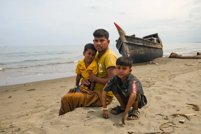 Abdul Karim said his family ran out of drinking water towards the end of the journey, which exacerbated his wife’s illness. 'It is difficult to survive without her, with two little children,' he said. [Jessica Washington /Al Jazeera]