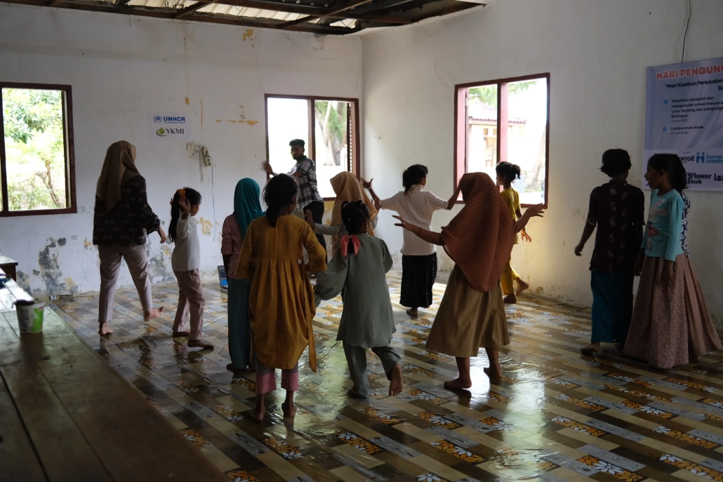 Dance classes are organised by community groups, intended to provide a chance for Rohingya children to make friends with locals in the community. [Jessica Washington/Al Jazeera]